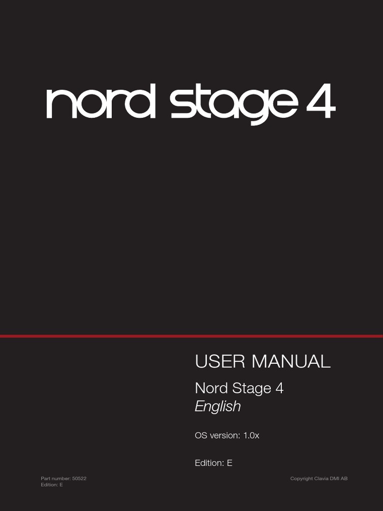 Nord Stage 4 User Manual v1.0XEditionE Download Free PDF