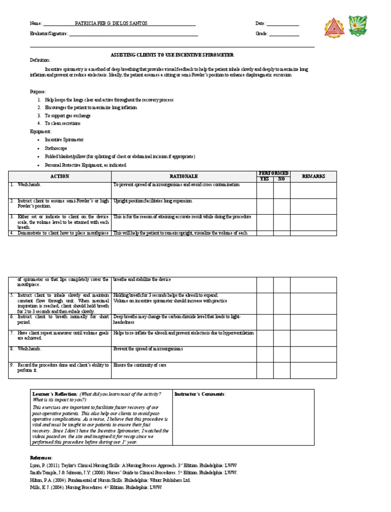 Incentive Spirometer Usage Guide | PDF | Breathing | Lung
