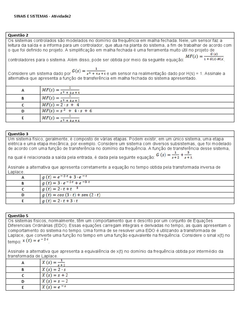 Questões - Atividade 2 UAM | PDF