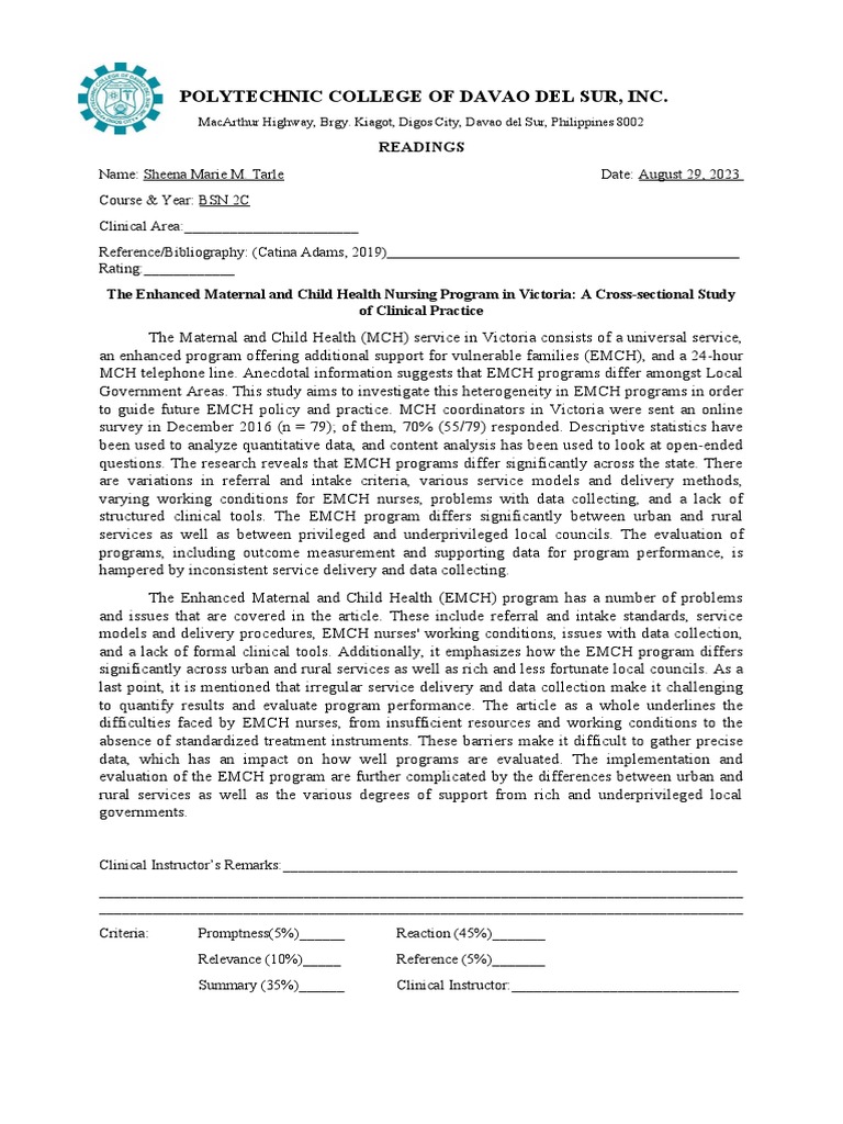 Readings Pdf Nursing Health Care