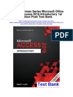 Shelly Cashman Series Microsoft Office 365 and Access 2016 Introductory 1st Edition Pratt Test Bank