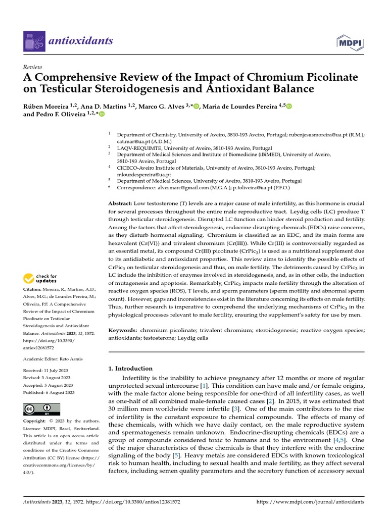 A Comprehensive Review of The Impact of Chromium Picolinate | PDF ...