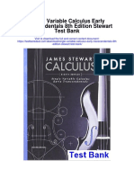 Single Variable Calculus Early Transcendentals 8th Edition Stewart Test Bank