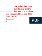 DDA Nulidad Cosa Juzgada Fraudulenta Contra Laudos Arbitrales Sí Procede en Este Supuesto