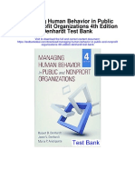 Managing Human Behavior in Public and Nonprofit Organizations 4th Edition Denhardt Test Bank