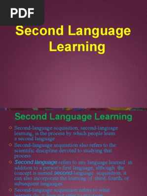 Second language learning
