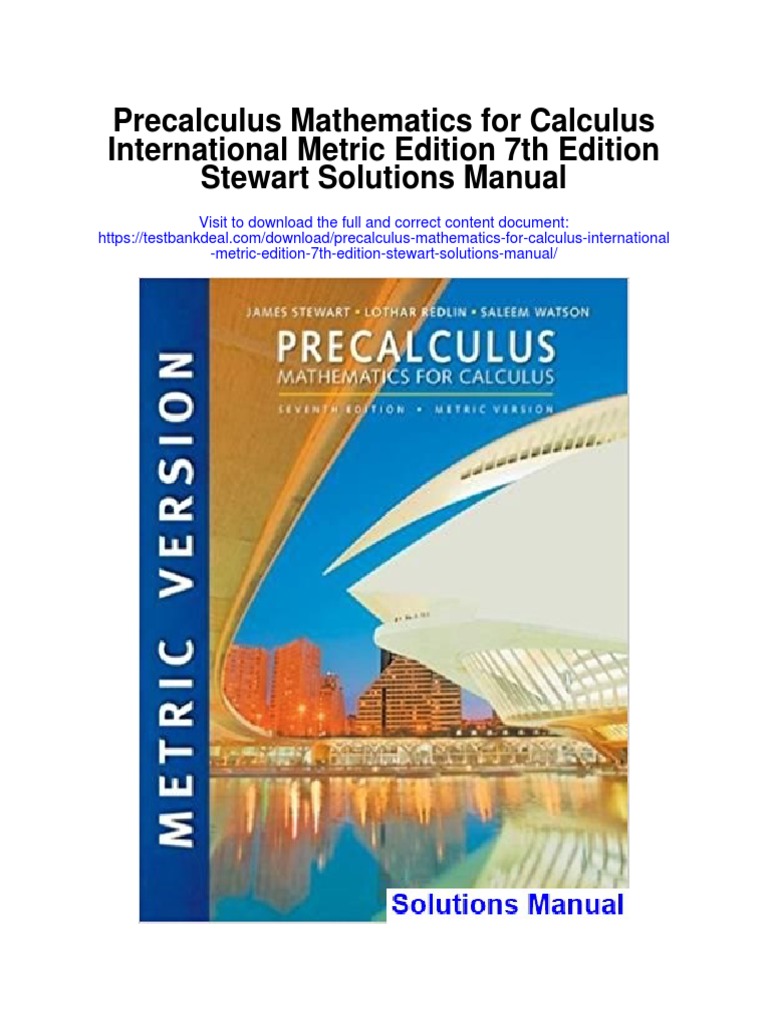 Precalculus Mathematics For Calculus International Metric Edition 7th