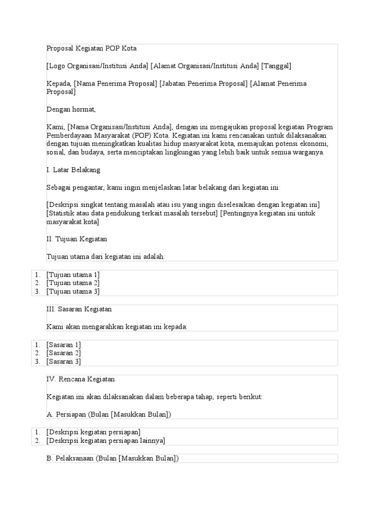 Proposal Program Pemberdayaan Masyarakat | PDF