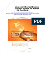 Strategic Management Competitiveness and Globalization Concepts 8th Edition Hitt Test Bank