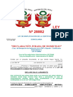 Certificado Domiciliario LEY N º 28882 - Domicilioooooo - Formato Vacio
