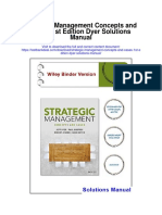 Strategic Management Concepts and Cases 1st Edition Dyer Solutions Manual