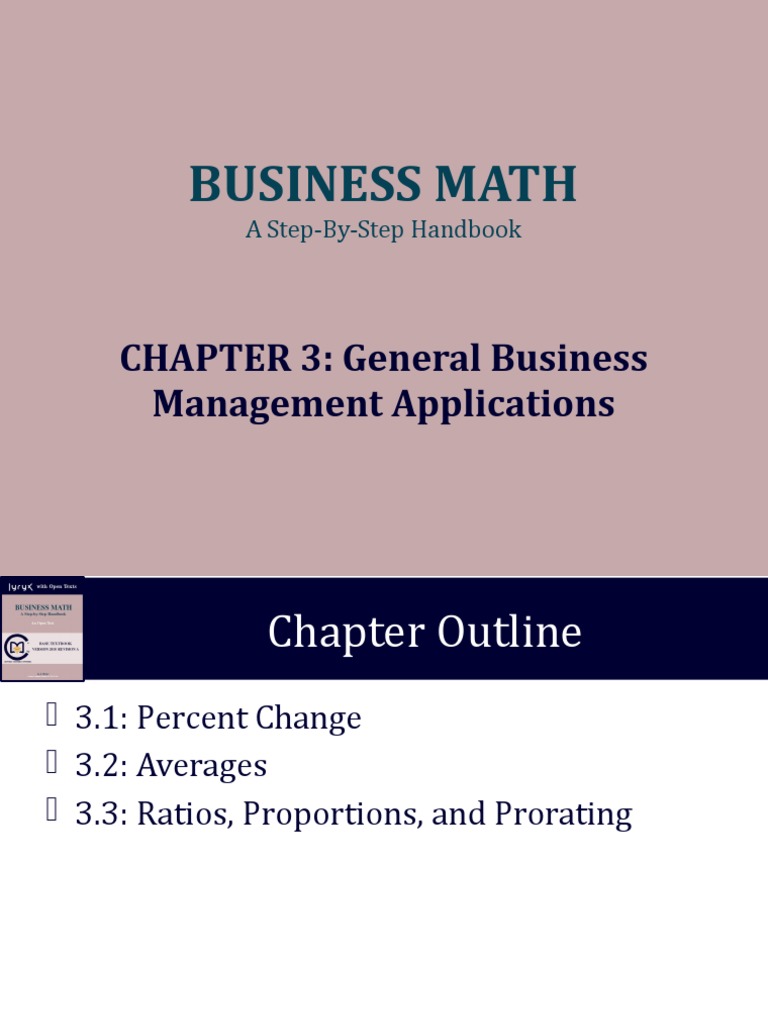 Business Math: Percent Change & Averages | PDF | Ratio | Creative Commons
