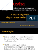 A Organização Do Departamento de Crédito1