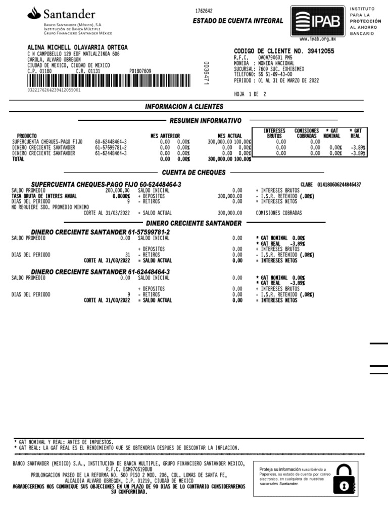 Estado de Cuenta Marzo 2022 Descargar gratis PDF Bancos Tarjeta