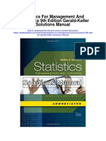 Statistics For Management and Economics 9th Edition Gerald Keller Solutions Manual