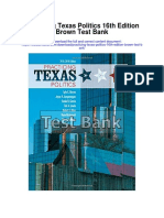 Practicing Texas Politics 16th Edition Brown Test Bank
