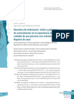 Narrativa de Enfermería. Visión y Patrones de Conocimiento en La Experiencia de Cuidado de Una Persona Con Colostomía.