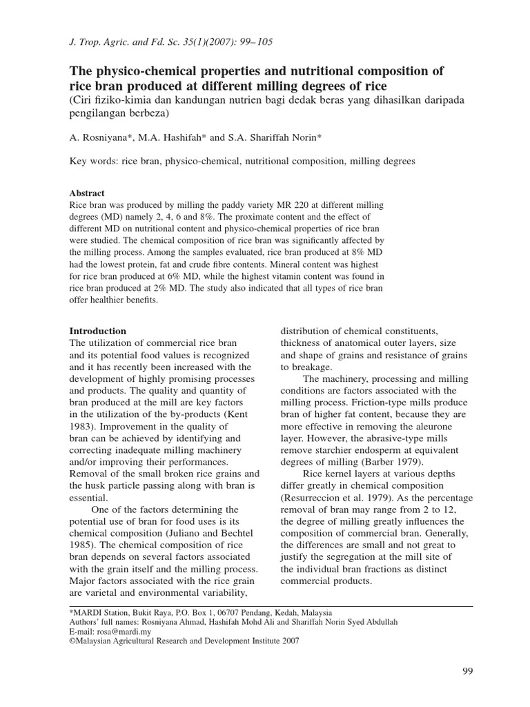 Bran Analysis | PDF | Rice | Bran
