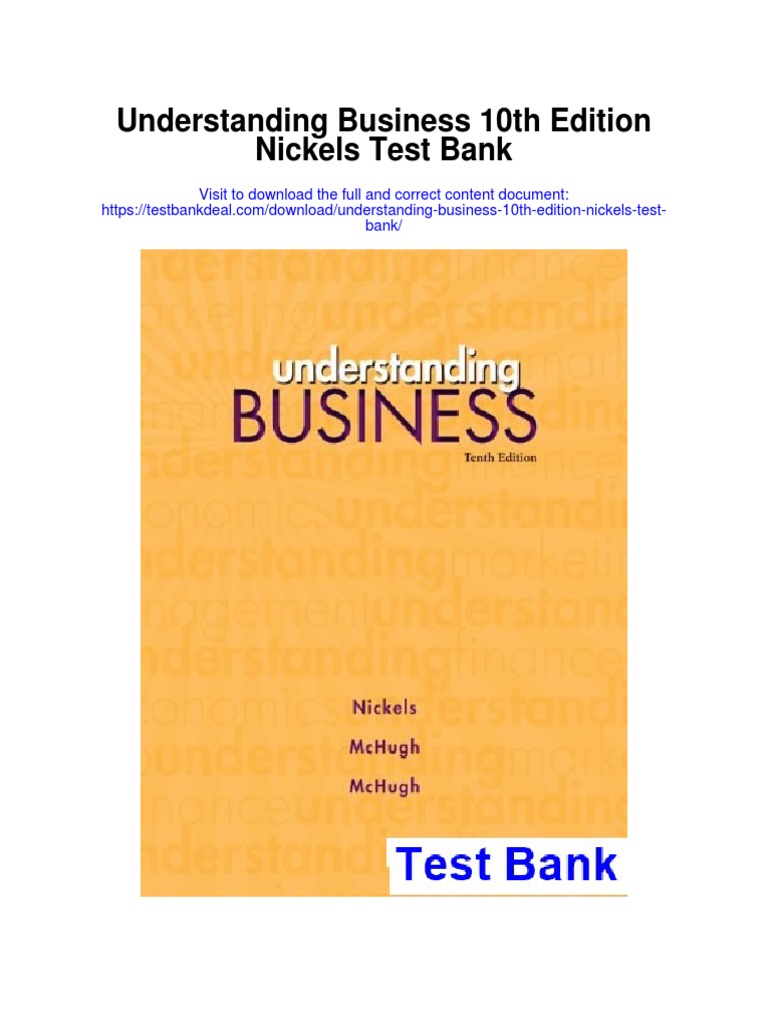 Understanding Business 10th Edition Nickels Test Bank PDF Economics