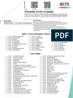 IELTS Speaking Study Planner May-August 2023