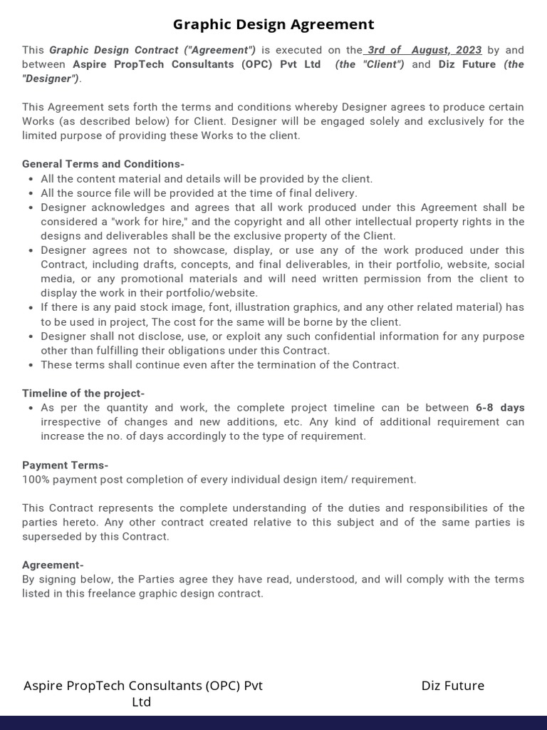 Graphic Design Contract | PDF | Graphic Design | Consultant