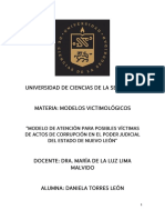 Modelo de Atención para Posibles Víctimas de Actos de Corrupción en El Poder Judicial Del Estado de Nuevo León