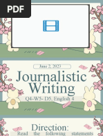 Journalistic Writing W7-8Article Lead Writing - Updated