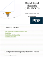 Digital Signal Processing (15B11EC413) : Lecture 20: Filter Design - Ideal