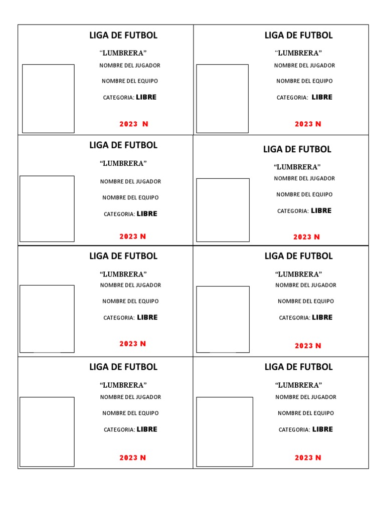 Registro-Credencial 2023 - Modificado Futbol - Machote de La Libre 1 | PDF