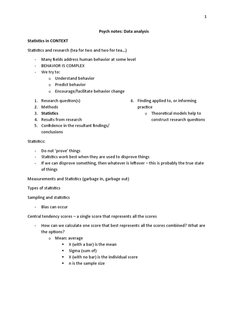 Psych 207 STATS Notes | PDF | Statistical Significance | Validity ...