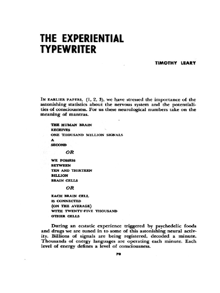 Experiential Typewriter PDF