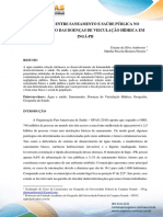 A RELAÇÃO ENTRE SANEAMENTO E SAÚDE PÚBLICA NO Entendimento Das Doencas de Veiculação Hidrica