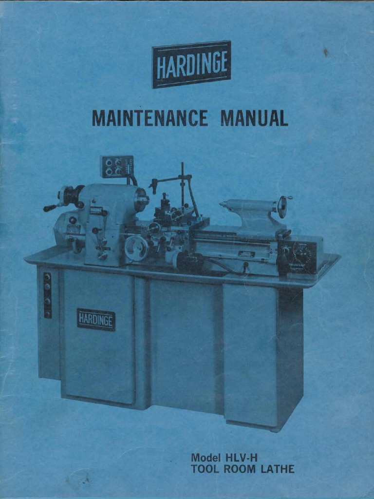Hardinge Hlv H Maintenance Manual