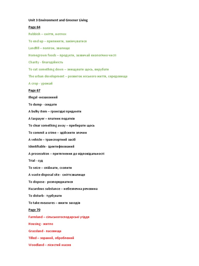 Unit 3 Environment and Greener Living | PDF