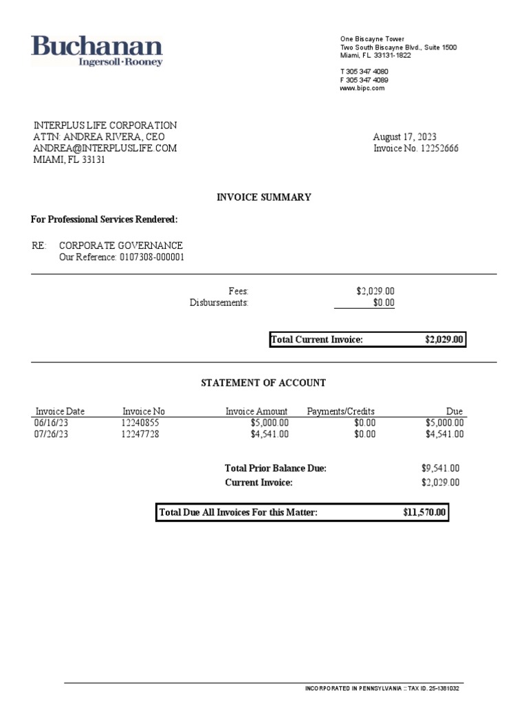 Invoice - 12252666-08-2023 | PDF | Invoice | Financial Services