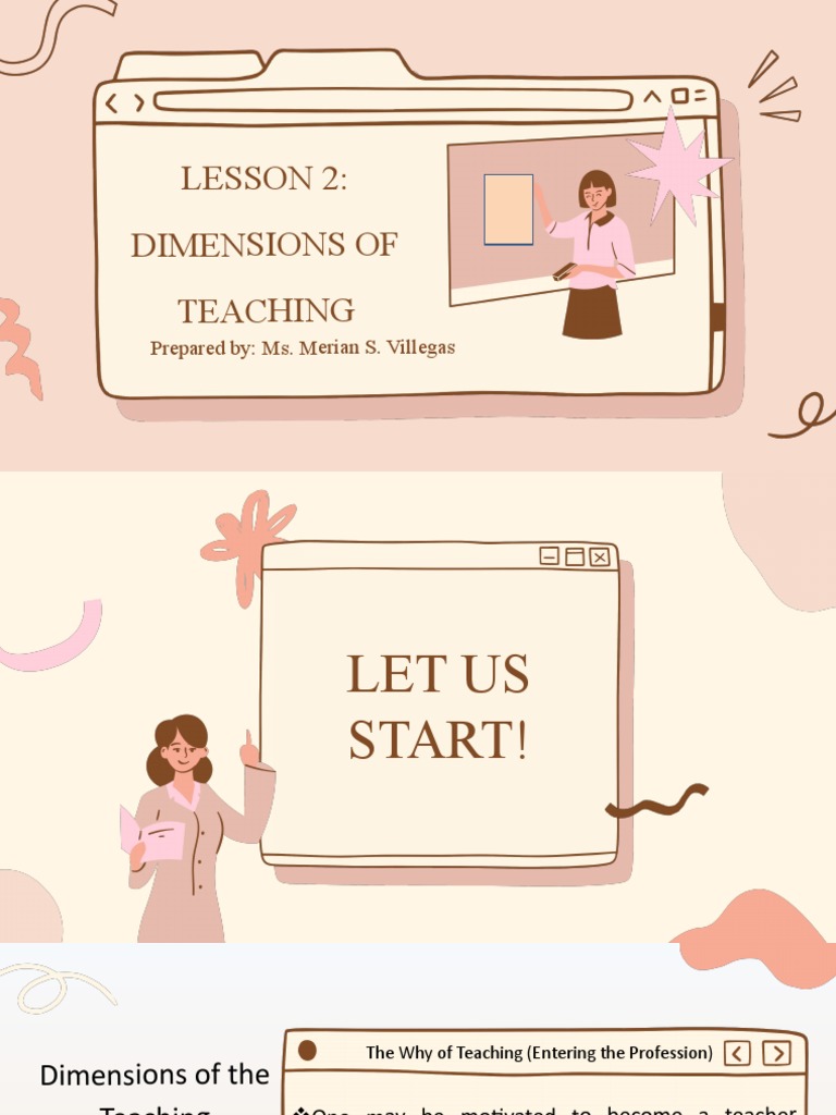 Lesson 2 Dimensions of Teaching PDF Teachers Curriculum