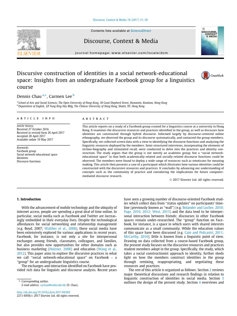 Dennis - Discursive Construction of Identities | PDF | Social Media ...