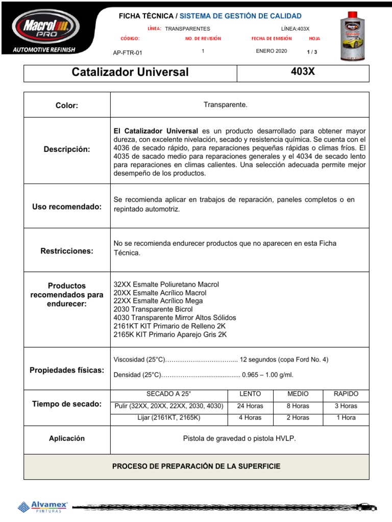 CATALIZADOR PARA ANTIFLAMA 4LT – Total Market