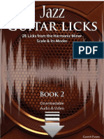 Jazz Guitar Licks 25 Licks Book 2 From The Harmonic Minor Scale Its Modes Gareth Evans