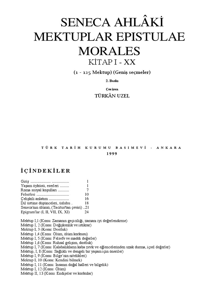 Seneca Ahlaki Mektuplar PDF