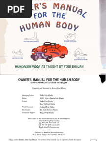 Owner's Manual For The Human Body