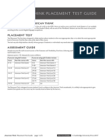 American Think Placement Test - Guide and Answer Key Final