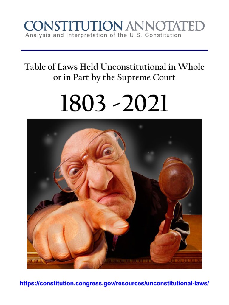 Unconstitutional Laws by Supreme Court | PDF | First Amendment To The ...