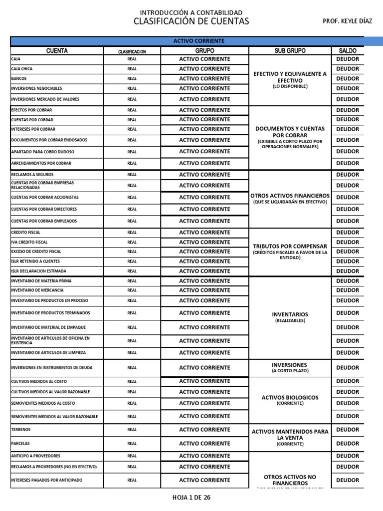 Guia de Clasificacion de Cuentas Nuevootro | PDF | Activo fijo ...