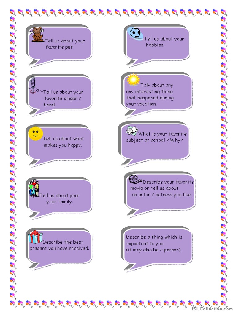 Speaking Cards | PDF