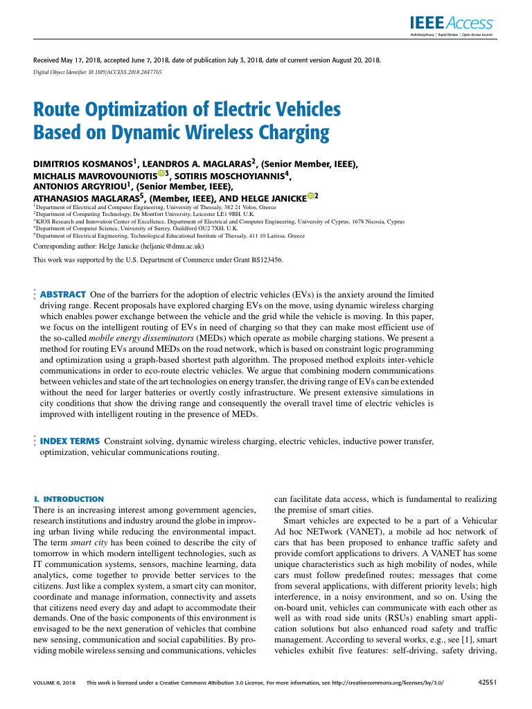 EV Route Optimization with Wireless Charging | PDF | Electric Vehicle ...