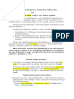 Bow Valley College MGMT 1101 Management and Decision Making Paper Guidelines