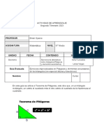 Guía Ejercicios Especializados en Pitágoras y Elementos Secundarios Del Triángulo