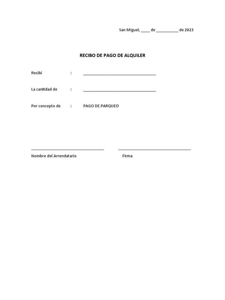 Recibo de Pago de Alquiler | PDF