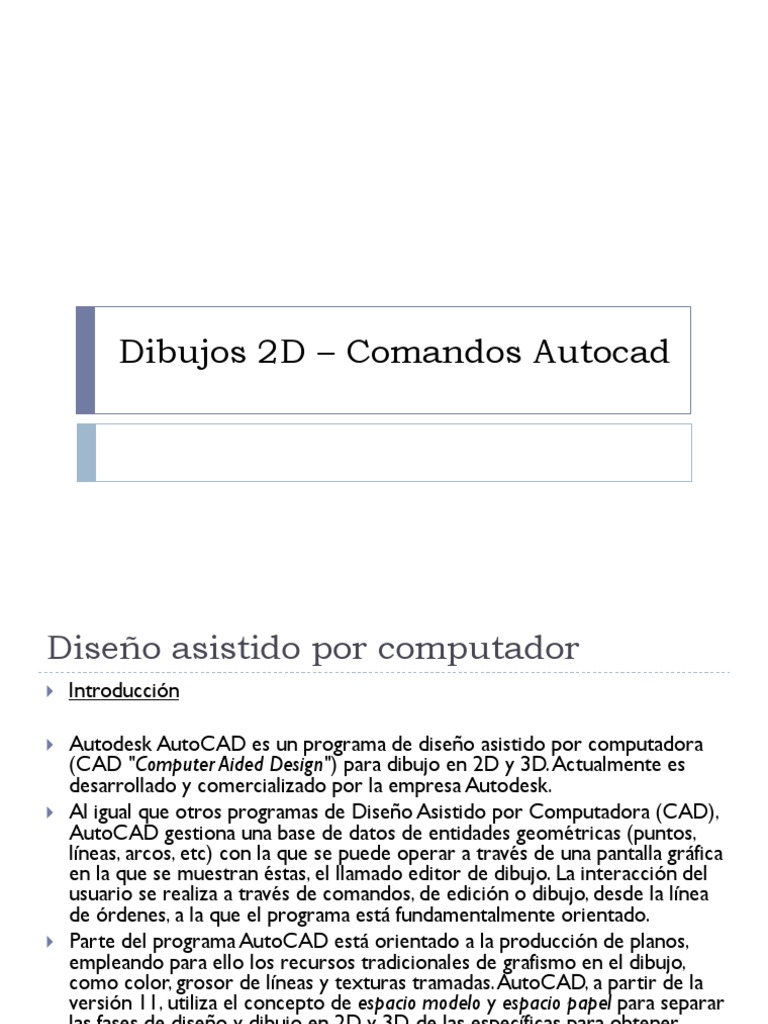 01 Dibujo 2D - Comandos | PDF | Cad automático | Geometría euclidiana